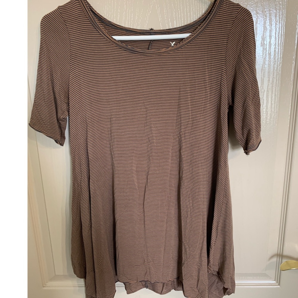 American Eagle striped 3/4 shirt